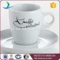 Kundenspezifisches Logo Britische Art Porzellan Kaffeetasse Platte für Hotel gesetzt